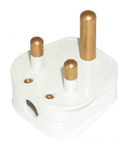 Click PA165 2A 3 Pin Round Pin Plug Top White