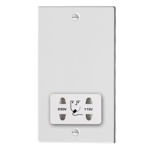 Hamilton 70SHSW Hartland Gloss White Shaver Dual Voltage Unswitched Socket (Vertically Mounted) White Insert