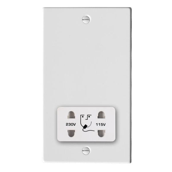 Hamilton 70SHSW Hartland Gloss White Shaver Dual Voltage Unswitched Socket (Vertically Mounted) White Insert