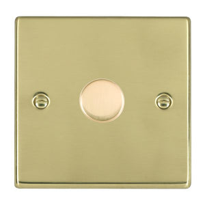 Hamilton 711X40 Hartland Polished Brass 1x400W Resistive Leading Edge Push On-Off Rotary 2 Way Switching Dimmer Polished Brass Insert