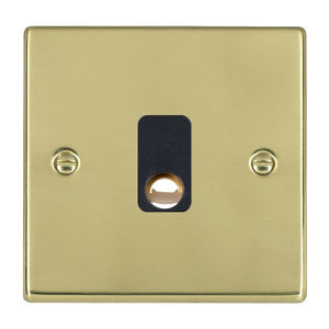 Hamilton 71COB Hartland Polished Brass 1 gang 20A Cable Outlet Black Insert
