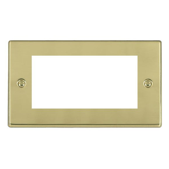 Hamilton 71EURO4 Hartland EuroFix Polished Brass Double Plate complete with 4 EuroFix Apertures 100x50mm and Grid Insert