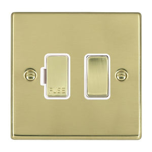 Hamilton 71SPPB-W Hartland Polished Brass 1 gang 13A Double Pole Fused Spur Polished Brass/White Insert