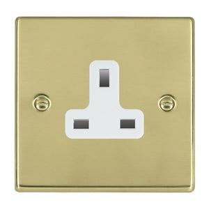 Hamilton 71US13W Hartland Polished Brass 1 gang 13A Unswitched Socket White Insert