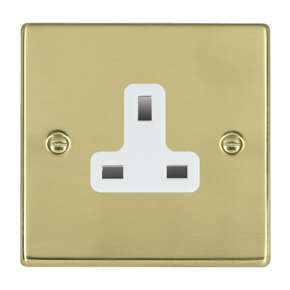 Hamilton 71US13W Hartland Polished Brass 1 gang 13A Unswitched Socket White Insert