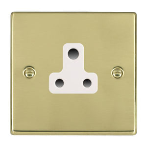 Hamilton 71US5W Hartland Polished Brass 1 gang 5A Unswitched Socket White Insert