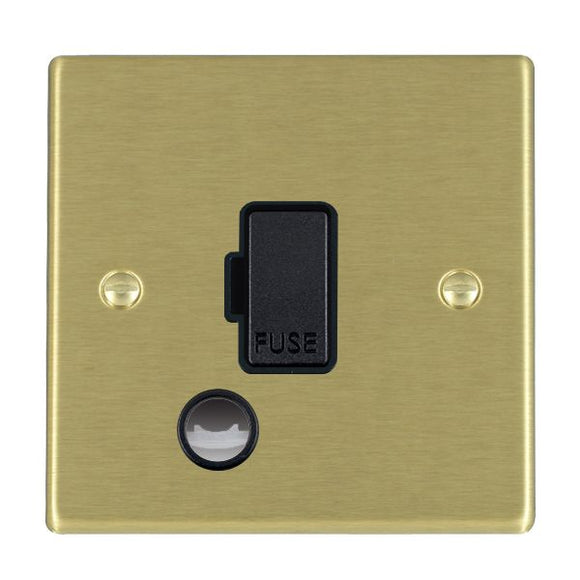 Hamilton 72FOCBL-B Hartland Satin Brass 1 gang 13A Fuse and Cable Outlet Black/Black Insert