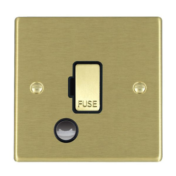 Hamilton 72FOCSB-B Hartland Satin Brass 1 gang 13A Fuse and Cable Outlet Satin Brass/Black Insert