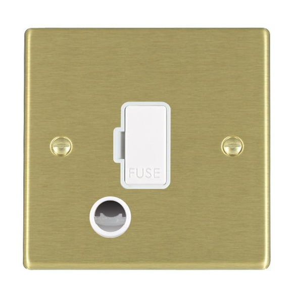 Hamilton 72FOCWH-W Hartland Satin Brass 1 gang 13A Fuse and Cable Outlet White/White Insert