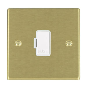 Hamilton 72FOWH-W Hartland Satin Brass 1 gang 13A Fuse Only White/White Insert