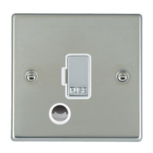 Hamilton 73FOCBC-W Hartland Bright Steel 1 gang 13A Fuse and Cable Outlet Bright Chrome/White Insert