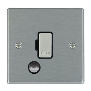 Hamilton 74FOCSS-B Hartland Satin Steel 1 gang 13A Fuse and Cable Outlet Satin Steel/Black Insert