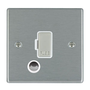Hamilton 74FOCSS-W Hartland Satin Steel 1 gang 13A Fuse and Cable Outlet Satin Steel/White Insert