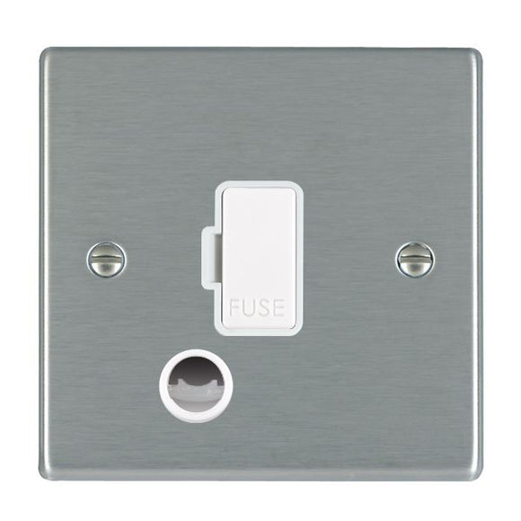 Hamilton 74FOCWH-W Hartland Satin Steel 1 gang 13A Fuse and Cable Outlet White/White Insert