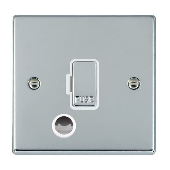 Hamilton 77FOCBC-W Hartland Bright Chrome 1 gang 13A Fuse and Cable Outlet Bright Chrome/White Insert
