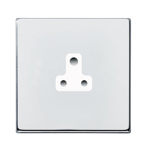Hamilton 7G27US5W Hartland G2 Bright Chrome 1 gang 5A Unswitched Socket White Insert