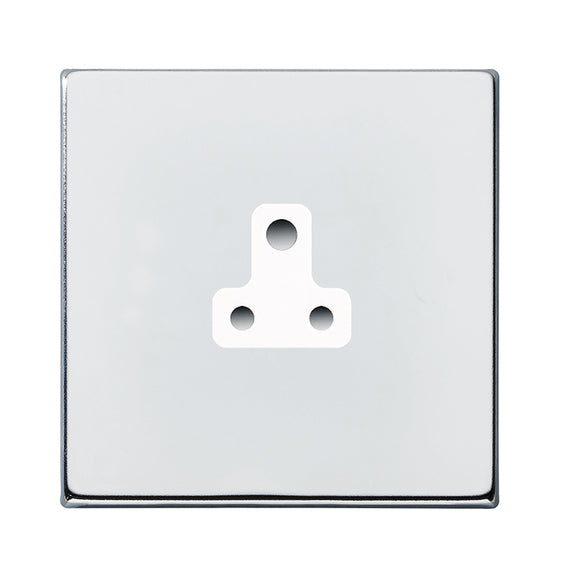 Hamilton 7G27US5W Hartland G2 Bright Chrome 1 gang 5A Unswitched Socket White Insert