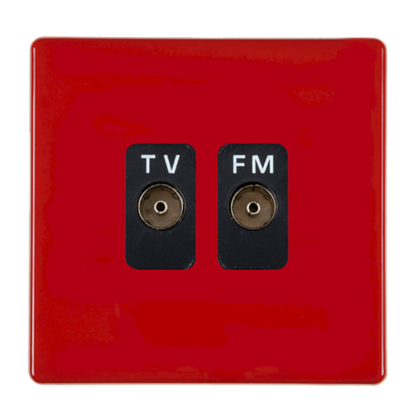Hamilton 7RCTVFMB Hartland CFX Colours Pillar Box Red Isolated TV/FM Diplexer 1in/2out Black Insert