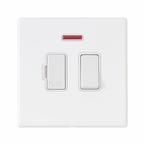 Hamilton 7WPCSPNWH-W Hartland CFX Primed White 1 gang 13A Double Pole Fused Spur and Neon White/White Insert