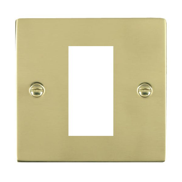 Hamilton 81EURO1 Sheer EuroFix Polished Brass Single Plate complete with 1 EuroFix Aperture 25x50mm and Grid Insert
