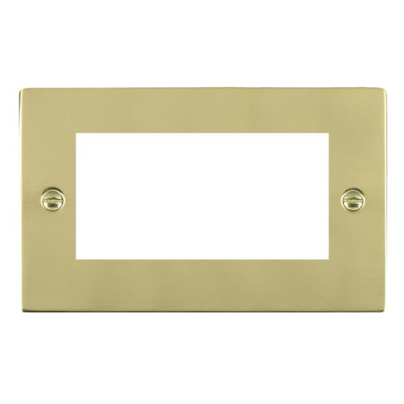 Hamilton 81EURO4 Sheer EuroFix Polished Brass Double Plate complete with 4 EuroFix Apertures 100x50mm and Grid Insert