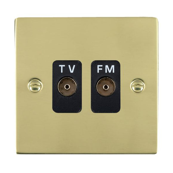 Hamilton 81TVFMB Sheer Polished Brass Isolated TV/FM Diplexer 1in/2out Black Insert