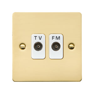 Hamilton 81TVFMW Sheer Polished Brass Isolated TV/FM Diplexer 1in/2out White Insert