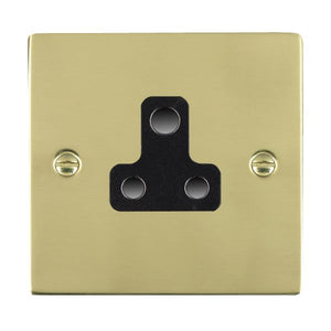 Hamilton 81US5B Sheer Polished Brass 1 gang 5A Unswitched Socket Black Insert