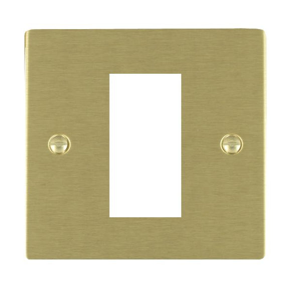 Hamilton 82EURO1 Sheer EuroFix Satin Brass Single Plate complete with 1 EuroFix Aperture 25x50mm and Grid Insert