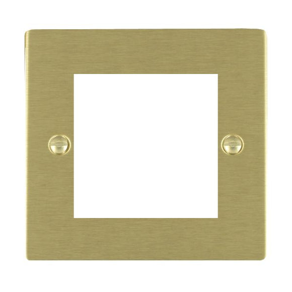 Hamilton 82EURO2 Sheer EuroFix Satin Brass Single Plate complete with 2 EuroFix Apertures 50x50mm and Grid Insert