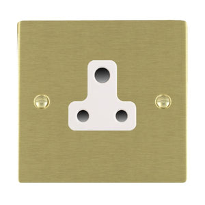 Hamilton 82US5W Sheer Satin Brass 1 gang 5A Unswitched Socket White Insert