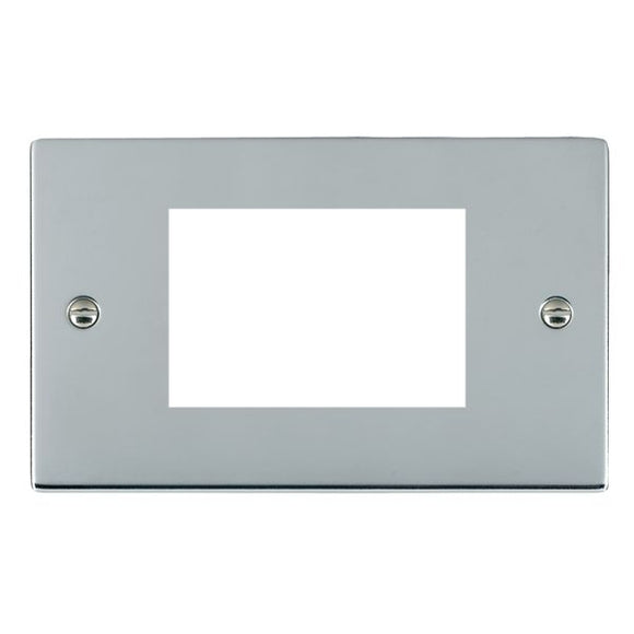 Hamilton 87EURO3 Sheer EuroFix Bright Chrome Double Plate complete with 3 EuroFix Apertures 75x50mm and Grid Insert