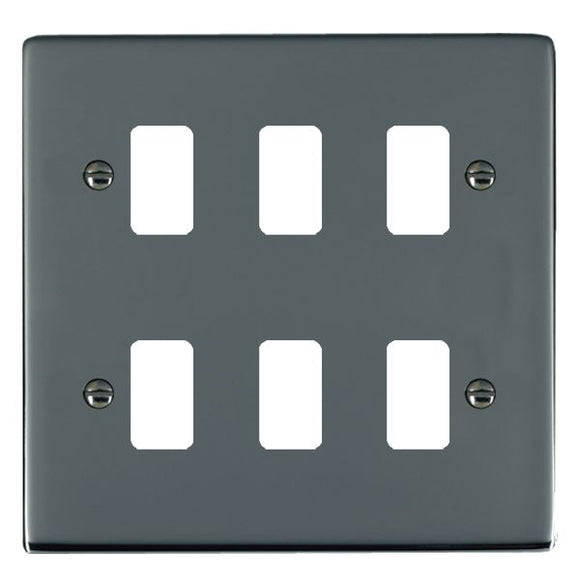Hamilton 886GP Sheer Grid-IT Black Nickel 6 Gang Grid Fix Aperture Plate with Grid Insert