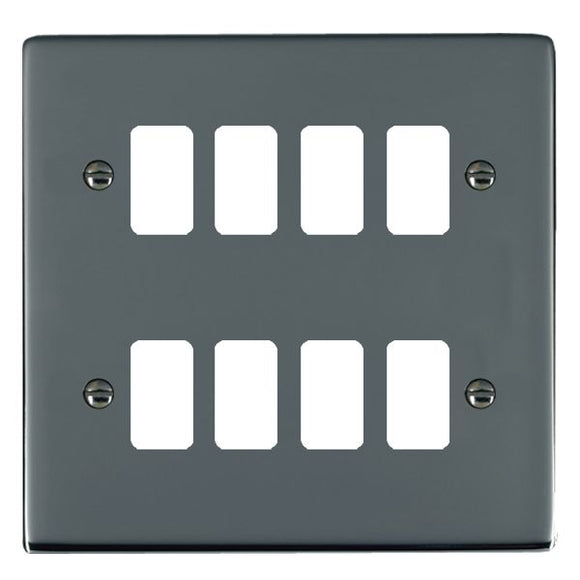 Hamilton 888GP Sheer Grid-IT Black Nickel 8 Gang Grid Fix Aperture Plate with Grid Insert