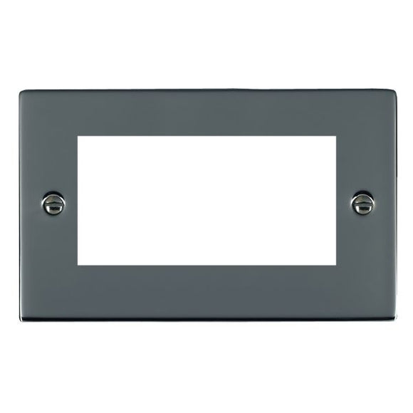 Hamilton 88EURO4 Sheer EuroFix Black Nickel Double Plate complete with 4 EuroFix Apertures 100x50mm and Grid Insert