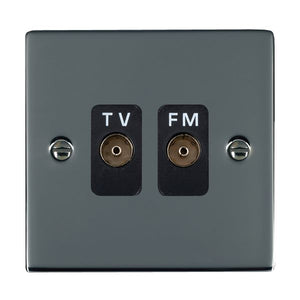 Hamilton 88TVFMB Sheer Black Nickel Isolated TV/FM Diplexer 1in/2out Black Insert