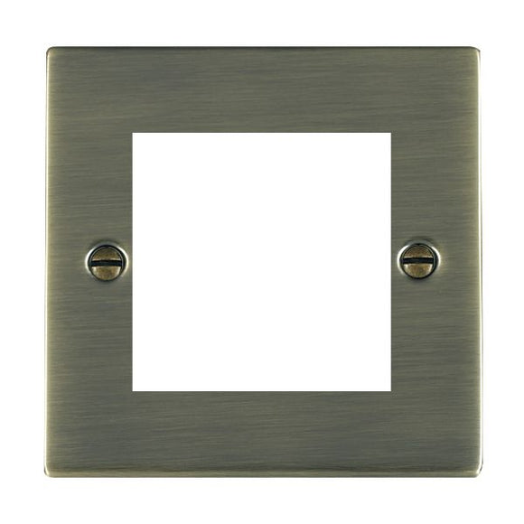 Hamilton 89EURO2 Sheer EuroFix Antique Brass Single Plate complete with 2 EuroFix Apertures 50x50mm and Grid Insert