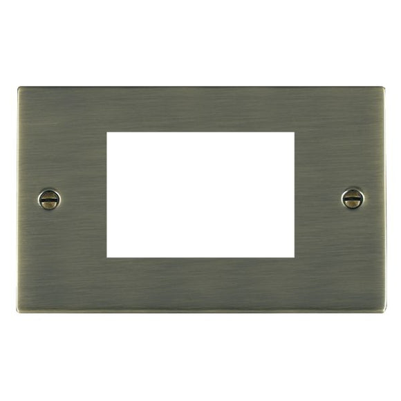 Hamilton 89EURO3 Sheer EuroFix Antique Brass Double Plate complete with 3 EuroFix Apertures 75x50mm and Grid Insert