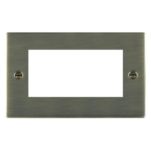 Hamilton 89EURO4 Sheer EuroFix Antique Brass Double Plate complete with 4 EuroFix Apertures 100x50mm and Grid Insert