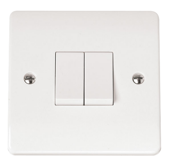 Click® Scolmore Mode® Accessories CMA012 10AX 2 Gang 2 Way Plate Switch Polar White N/A Insert