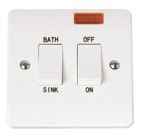 Click® Scolmore Mode® Accessories CMA024 20A DP Sink/Bath Switch With Neon Polar White N/A Insert