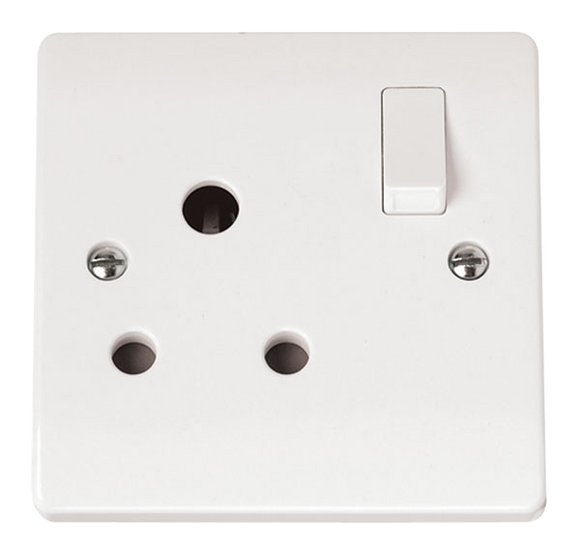 Click® Scolmore Mode® Accessories CMA034 15A Switched Round Pin Socket Polar White N/A Insert