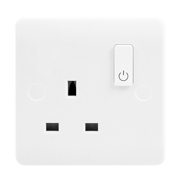Click® Scolmore Click Smart+ CMA30035 13A 1 Gang Zigbee Smart Switched Socket Outlet Polar White  Insert