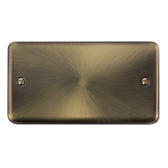 Click® Scolmore Deco Plus® DPAB061 2 Gang Blank Plate  Antique Brass  Insert