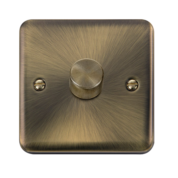 Click® Scolmore Deco Plus® DPAB140 1 Gang 2 Way 400Va Dimmer Switch Antique Brass  Insert