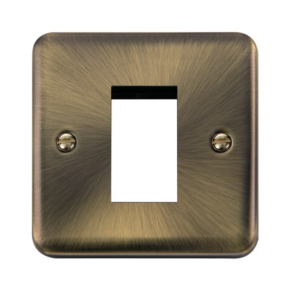 Click® Scolmore Deco Plus® DPAB310 1 Gang New Media™ Unfurnished Plate - 1 Aperture  Antique Brass  Insert
