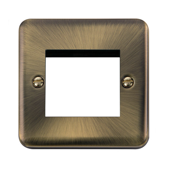 Click® Scolmore Deco Plus® DPAB311 1 Gang New Media™ Unfurnished Plate - 2 Apertures Antique Brass  Insert