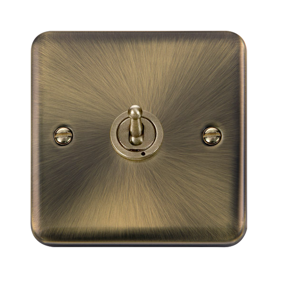 Click® Scolmore Deco Plus® DPAB421 10AX 1 Gang 2 Way Toggle Switch  Antique Brass  Insert