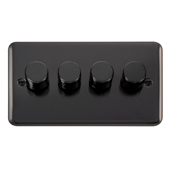Click® Scolmore Deco Plus® DPBN164 4 Gang 2 Way 100W Dimmer Switch Black Nickel  Insert