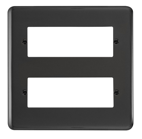 Click® Scolmore Deco Plus® DPBN512 2 Tier MiniGrid® Unfurnished Plate - 12 Apertures Black Nickel  Insert